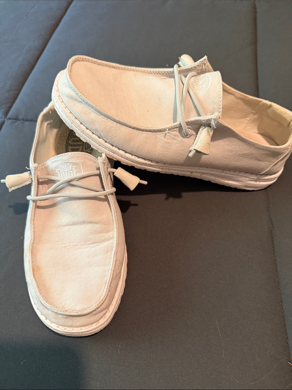 Wendy Slub Canvas Hey Dude Women's Slip-On Loafers in Light Gray - Picture 9 of 11
